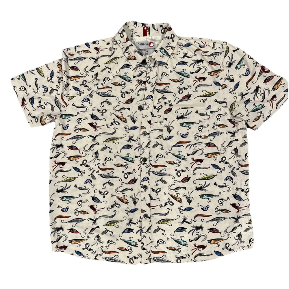 Canada Weather Gear Men's Button-Down Shirt Air Mesh Vented Fishing